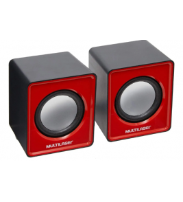 Conjunto caixa de som multimídia mini 0330 3w vermelho Multilaser/Multi