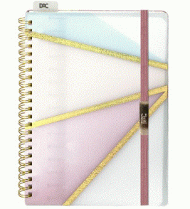 Caderno espiral capa dura a5 geométrico 80 folhas 70gr Dac