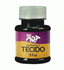 Tinta para tecido fosca preto 37ml Dac