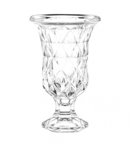 Vaso vidro com pé diamond 15x33,5cm Lyor