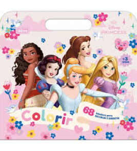 Livro para colorir com alça adesiva princesa Tilibra
