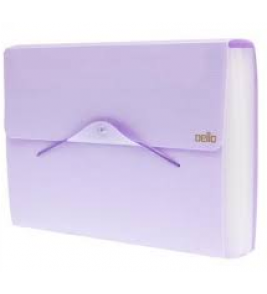 Pasta sanfonada a4 com 31 divisórias linho lilas pastel Dello