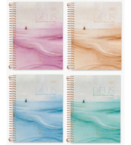 Agenda espiral capa dura aba pai 80 folhas Cadersil 