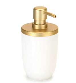 Dispenser para sabão líquido branco e dourado 500ml Arthi