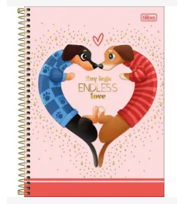 Caderno espiral capa dura 10 matérias 160 folhas brownie universitário Tilibra