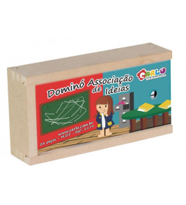Dominó associação de ideias 28 peças madeira Carlu