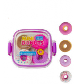 Borracha plastica donuts com 4 borracha cores Tilibra