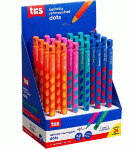 Lapiseira/ Grafite 2.0mm dots cores Tris