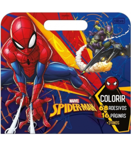 Livro para colorir com alça adesiva spider-man Tilibra