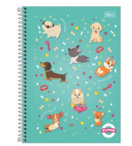 Caderno espiral capa dura 20 matérias 320 folhas pepper feminino diversos Tilibra