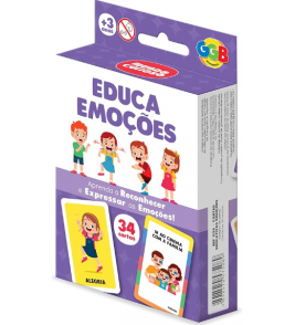 Jogo de cartas educa emoções com 34 Ggb Plast