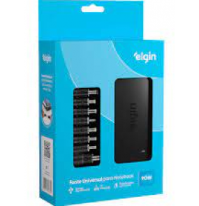 Carregador fonte universal para notebook 90w com 9 conectores Elgin