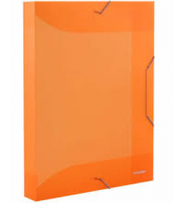Pasta A4 40mm com elástico laranja neon A40N Plascony