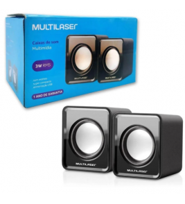 Conjunto caixa de som multimídia mini 3w preto Multilaser/Multi