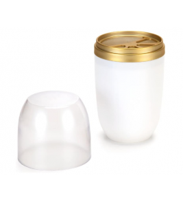 Porta escova com tampa divisórias transparente branco e dourado Arthi
