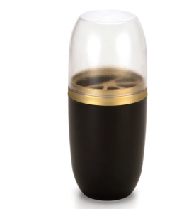Porta escova dourado com tampa divisórias transparente preto e dourado Arthi
