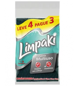 Esponja abrasiva com 4 limpaki 105x73x18mm Condor