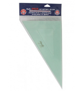 Esquadro 60 graus 28cm acrílico 2mm sem escala Trident