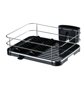 Escorredor para louça preto cromado 40.6x35.5x13.5cm Future