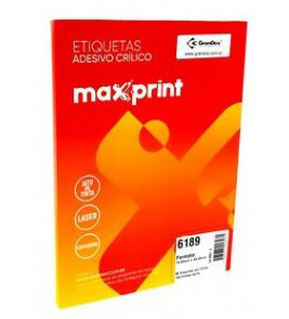 Etiqueta adesiva laser 16.93x44,45mm caixa com 100 folhas 6189 Maxprint