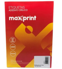 Etiqueta adesiva laser 215.9x279,4 caixa (6285) Maxprint 