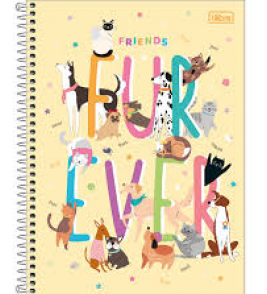 Caderno espiral capa dura 10 matérias 160 folhas hug me universitário unid. Tilibra