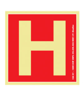 Placa sinalizadora fotoluminescente 15x15cm (hidrante de incêndio) 