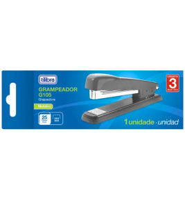 Grampeador para 25 folhas preto g105 preto para 24/6-26/6 Tilibra