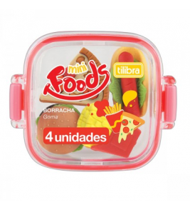 Borracha plastica foods com 4 borracha cores unid. Tilibra