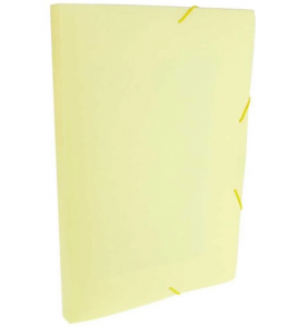 Pasta oficio 40mm com elástico linho amarelo pastel Dello