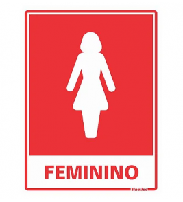 Placa sinalizadora poliestireno 15x20 (sanitário feminino) Sinalize