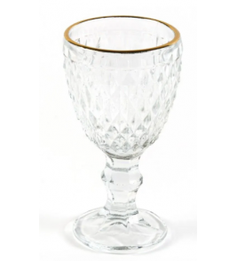 Taça para licor vidro bico abacaxi 50ml com fio dour Lyor