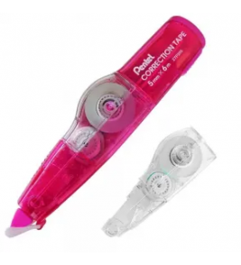 Fita corretiva 5mmx6mt com refil rosa Pentel