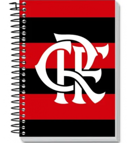 Caderno espiral capa dura 10 matérias 160 folhas flamengo universitário Kit