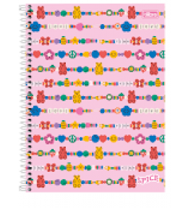 Caderno espiral capa dura 16 matérias 256 folhas spice feminino universitário Tilibra