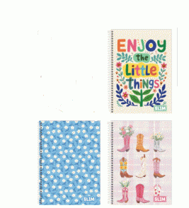 Caderno espiral capa dura 20 matérias 300 folhas slim feminino universitário 3b