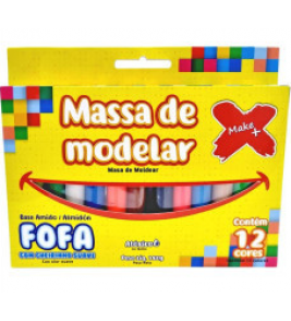 Massa de modelar com 12 180gr com cheiro suave Make+