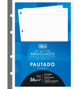 Folhas para fichário tiliflex 80 folhas colegial Tilibra