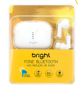 Fone de ouvido anc-redondo ruído bluetooth branco Bright
