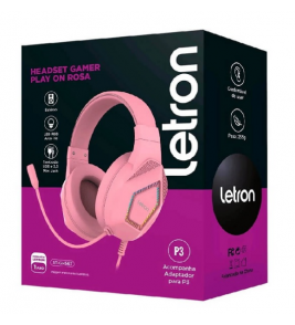 Headset play on RGB USB, P2, P3 gamer rosa Letron