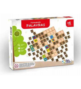 Alfabeto formando palavras 152 peças madeira Pais e Filhos