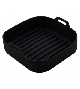 Forma de silicone quadrada preta para air fryer Lyor