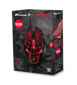 Mouse gamer spider2 com 6b 3200dpi preto Fortrek
