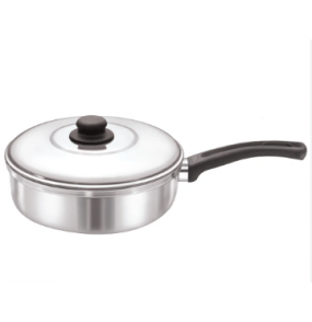 Frigideira alumínio n°24 com tampa e cabo preto Alumínio Salvador