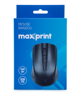 Mouse sem fio ranzou 1600 dpi preto Maxprint
