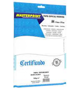 Papel a4 vergê branco 180g com 50 folhas Masterprint