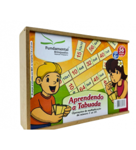 Aprendendo a tabuada multiplicação 56 peças mdf Fundamental Brinquedos