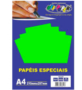 Papel a4 neon verde 180g 20 folhas Off Paper