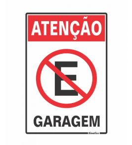 Placa sinalizadora poliestireno 20x30cm (atenção garagem) Sinalize