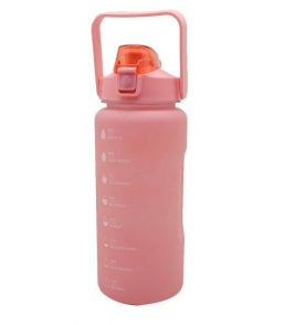 Garrafa para água plástica com marcador 2 litros rosa Lyor